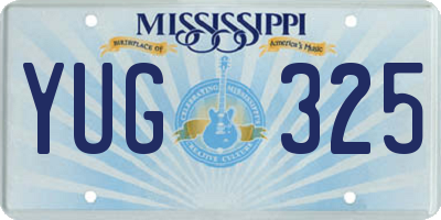 MS license plate YUG325