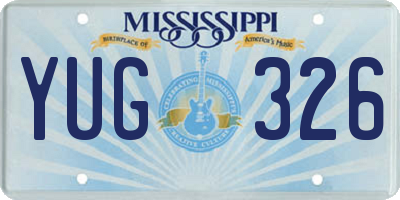 MS license plate YUG326