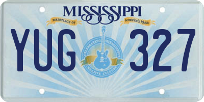 MS license plate YUG327