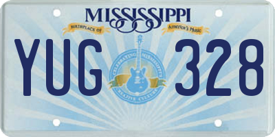MS license plate YUG328