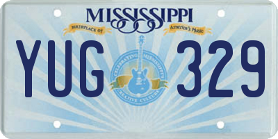 MS license plate YUG329