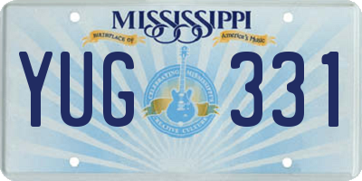 MS license plate YUG331