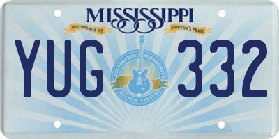 MS license plate YUG332