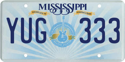 MS license plate YUG333