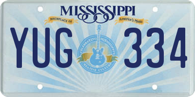 MS license plate YUG334