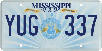 MS license plate YUG337