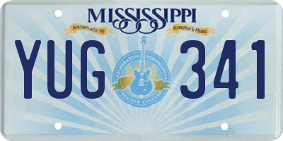 MS license plate YUG341