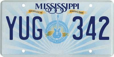 MS license plate YUG342