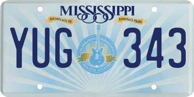 MS license plate YUG343