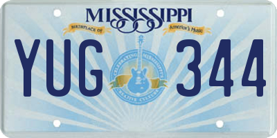 MS license plate YUG344