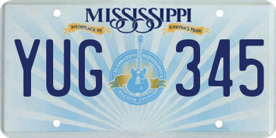 MS license plate YUG345