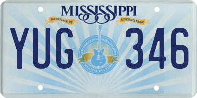 MS license plate YUG346