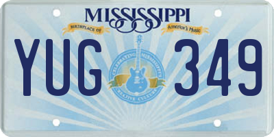 MS license plate YUG349
