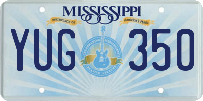 MS license plate YUG350