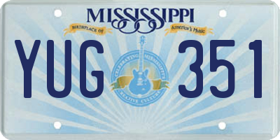MS license plate YUG351