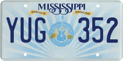 MS license plate YUG352