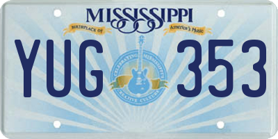 MS license plate YUG353