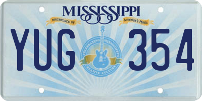 MS license plate YUG354