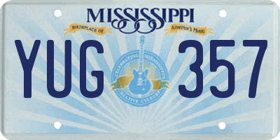 MS license plate YUG357