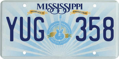 MS license plate YUG358