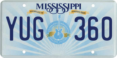 MS license plate YUG360