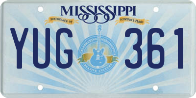 MS license plate YUG361