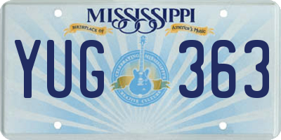 MS license plate YUG363