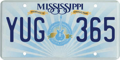 MS license plate YUG365