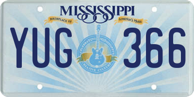 MS license plate YUG366