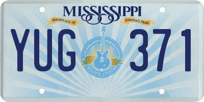 MS license plate YUG371