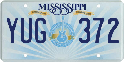MS license plate YUG372