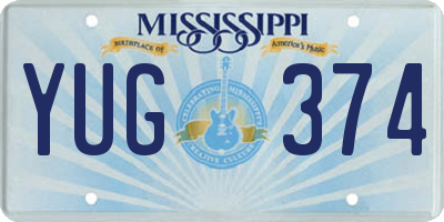 MS license plate YUG374