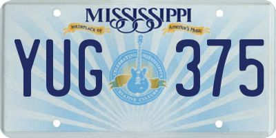 MS license plate YUG375