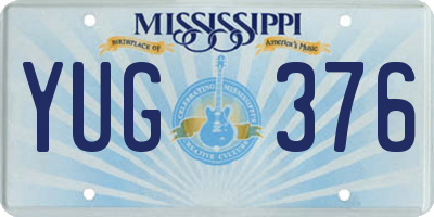 MS license plate YUG376