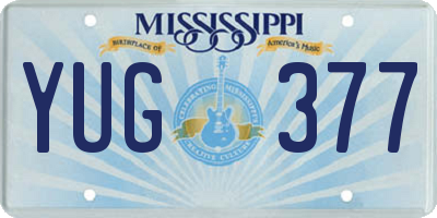 MS license plate YUG377