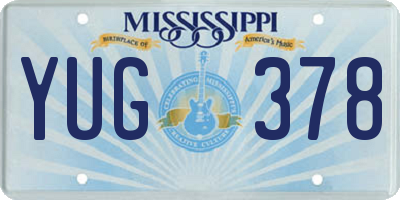 MS license plate YUG378