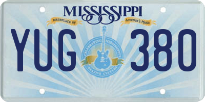 MS license plate YUG380