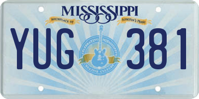 MS license plate YUG381
