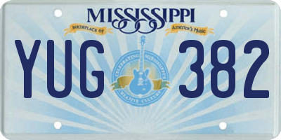 MS license plate YUG382