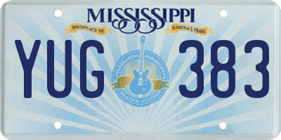 MS license plate YUG383