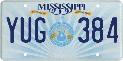 MS license plate YUG384