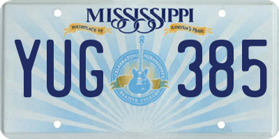 MS license plate YUG385