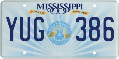 MS license plate YUG386