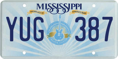 MS license plate YUG387