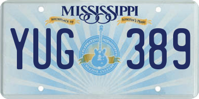 MS license plate YUG389