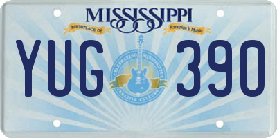 MS license plate YUG390