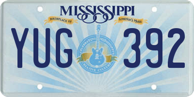 MS license plate YUG392