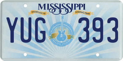 MS license plate YUG393