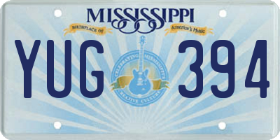 MS license plate YUG394