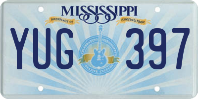 MS license plate YUG397